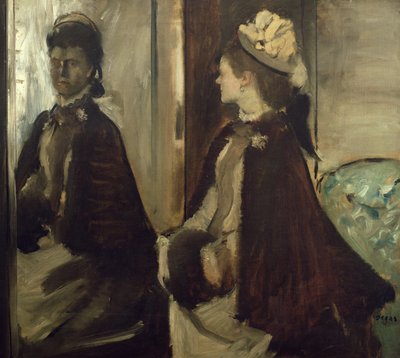 Madame Jeantaud im Spiegel, um 1875 von Edgar Degas